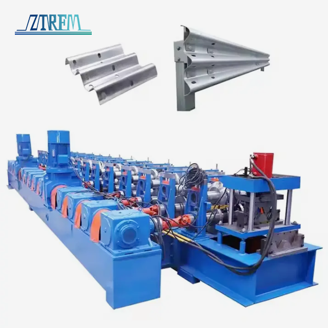 Three Wave High Speed Highway Guardrail Roll Forming Machine